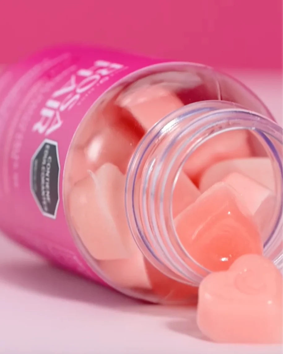 ROSA HAIR GOMITAS FORTALECE TU CABELLO, UÑAS Y PIEL🌟